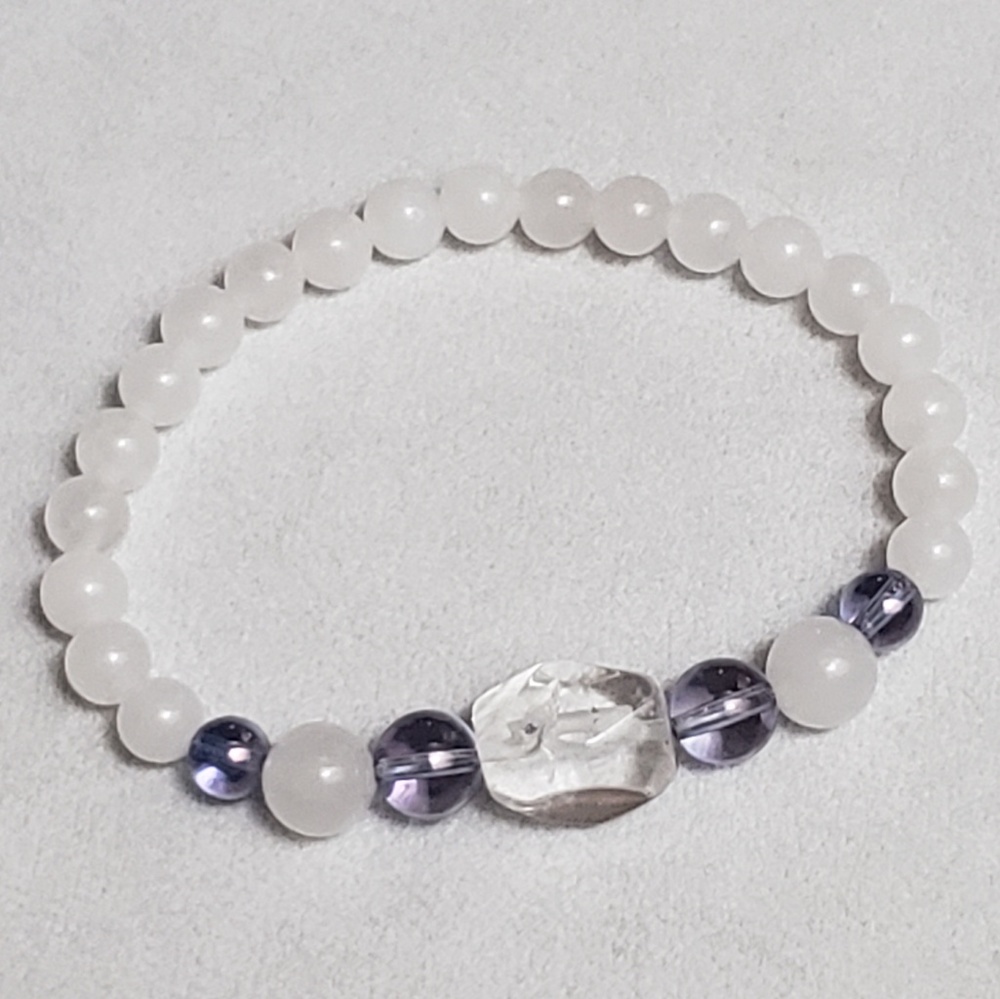 Handmade Stretch Bracelet with Precious Stones